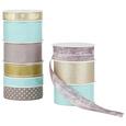Geschenkband Roxana in mehreren Farben - Taupe/Türkis, Textil (8,5/8,5/2,6cm) - MÖMAX modern living