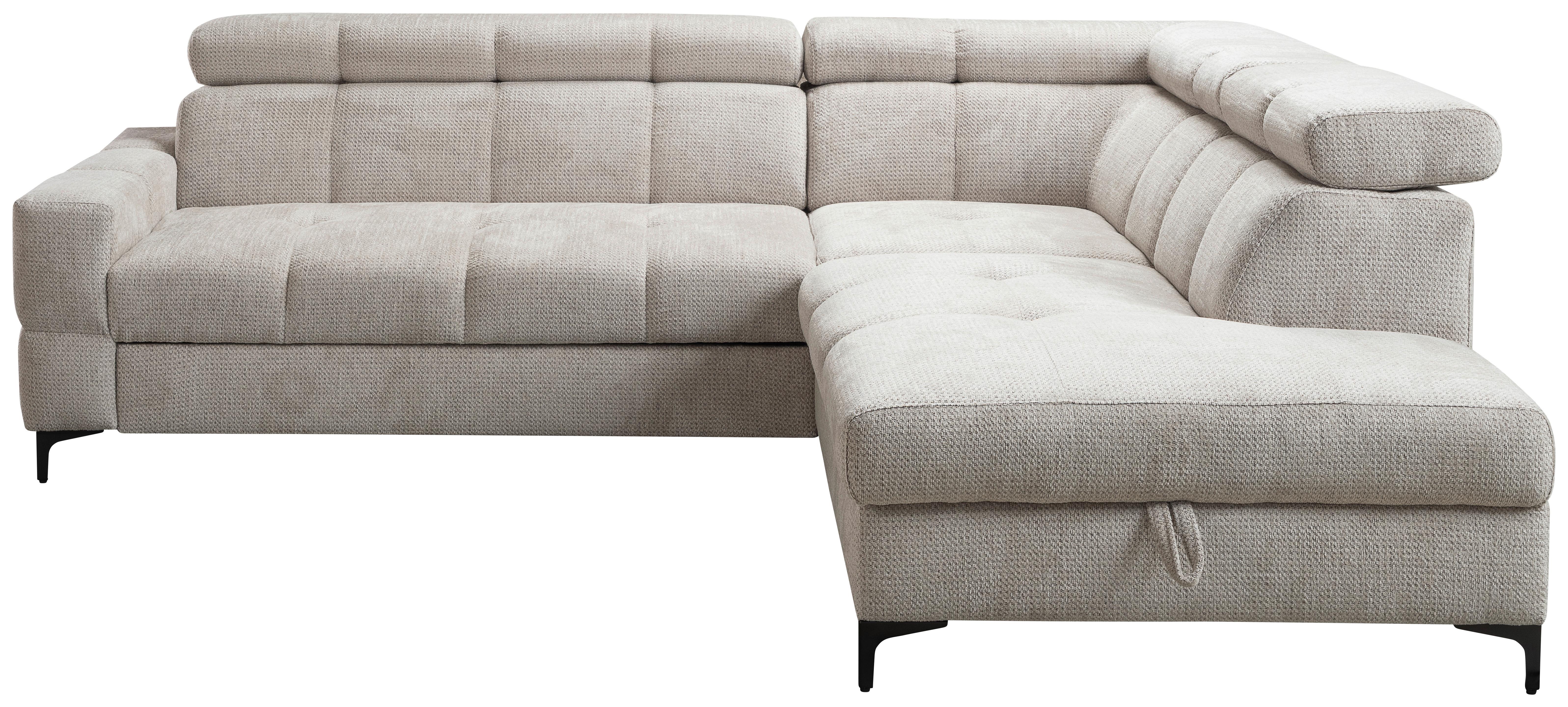 Kutna Garnitura Leno - svijetlo siva/crna, Moderno, drvni materijal/tekstil (254/79-95/212cm) - Modern Living