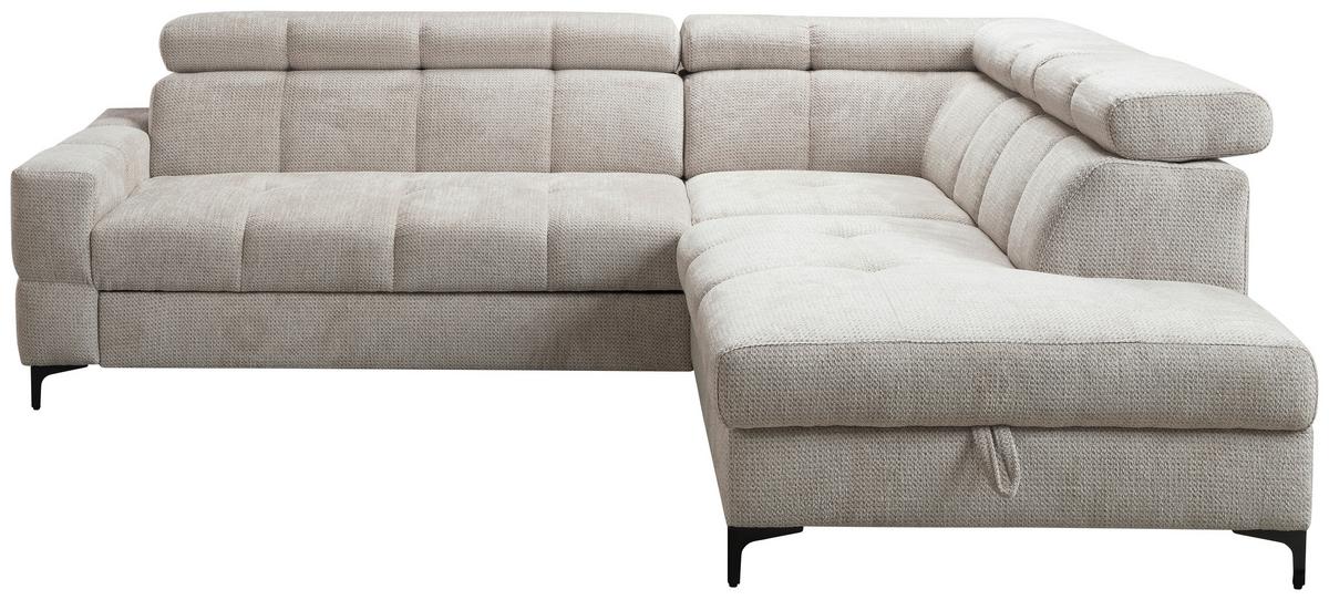 Kutna Garnitura Leno - svijetlo siva/crna, Moderno, drvni materijal/tekstil (254/79-95/212cm) - Modern Living
