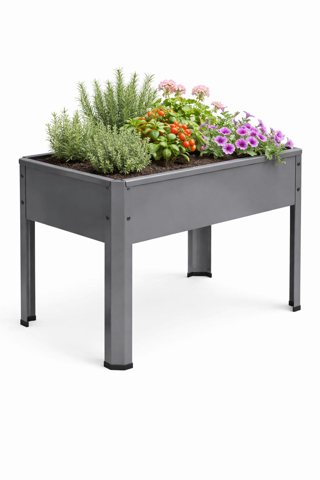 Hochbeet Vcm Hochbeet "balora M" - Schwarz, Modern, Metall (50/45/40cm)