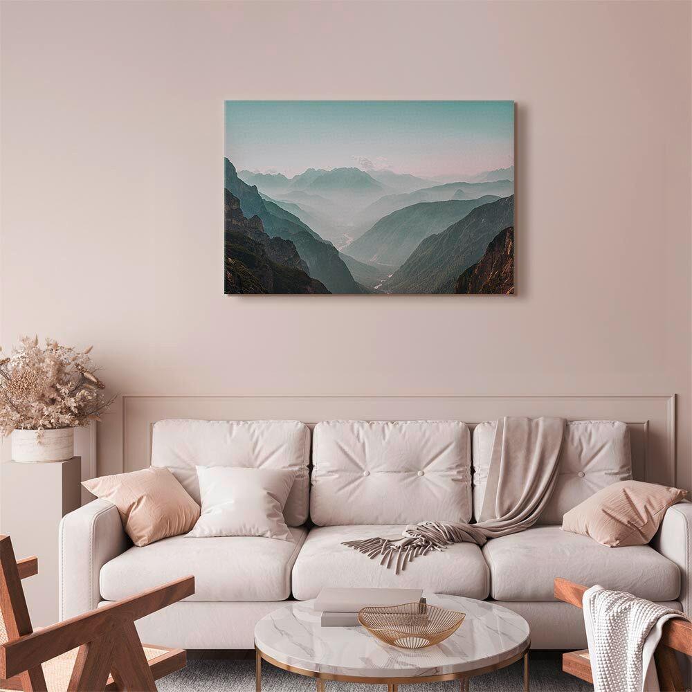 Slika Na Platnu Mountain Horizon - črna/sivobela, Basics, tekstil/les (90/60/1.2cm) - artgeist