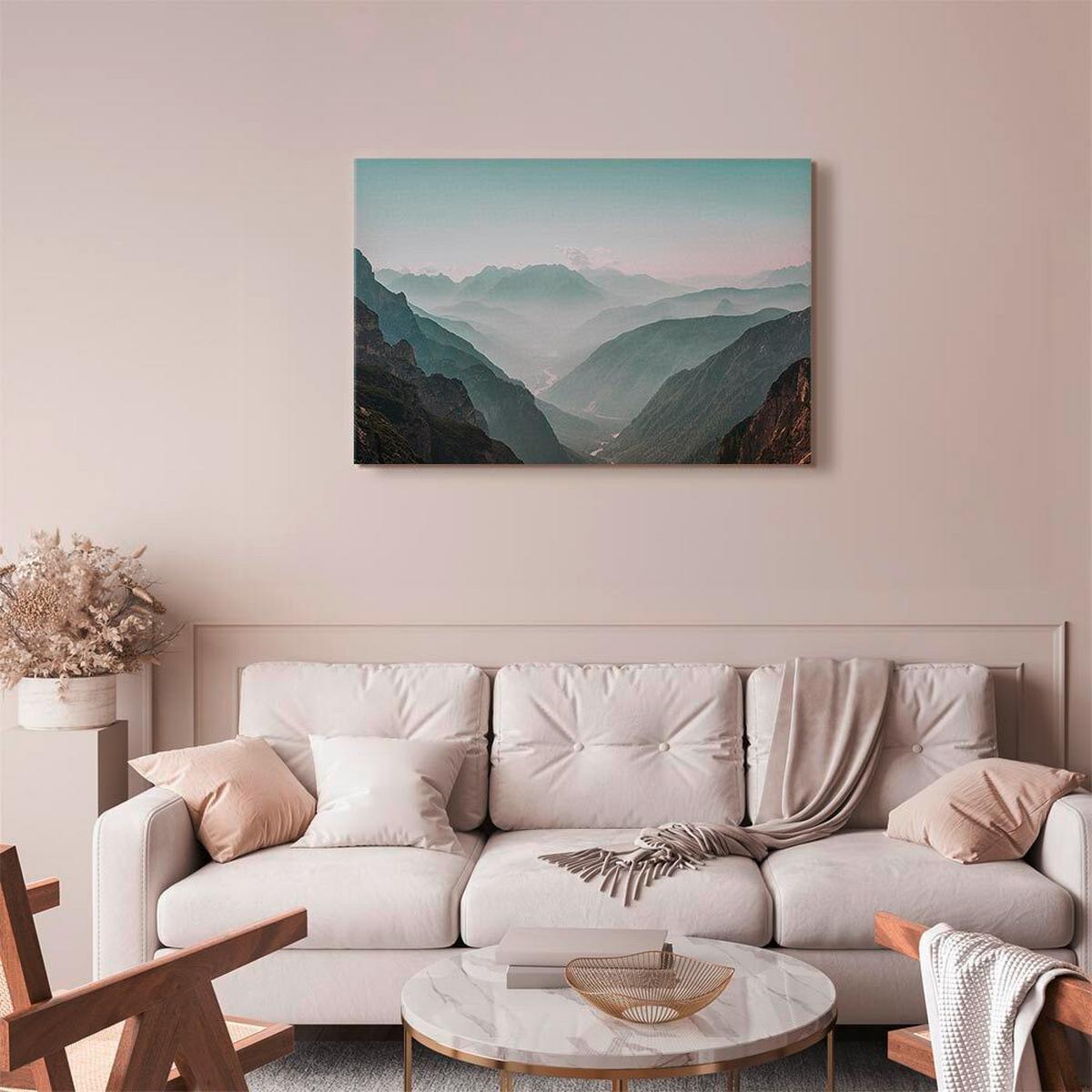 Slika Na Platnu Mountain Horizon - črna/sivobela, Basics, tekstil/les (120/80/1.2cm) - artgeist