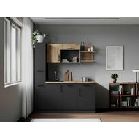 Küchenblock Oliver m. Geräten Grau - Eiche Artisan/Grau, Trend, Holzwerkstoff/Metall (175cm) - Respekta