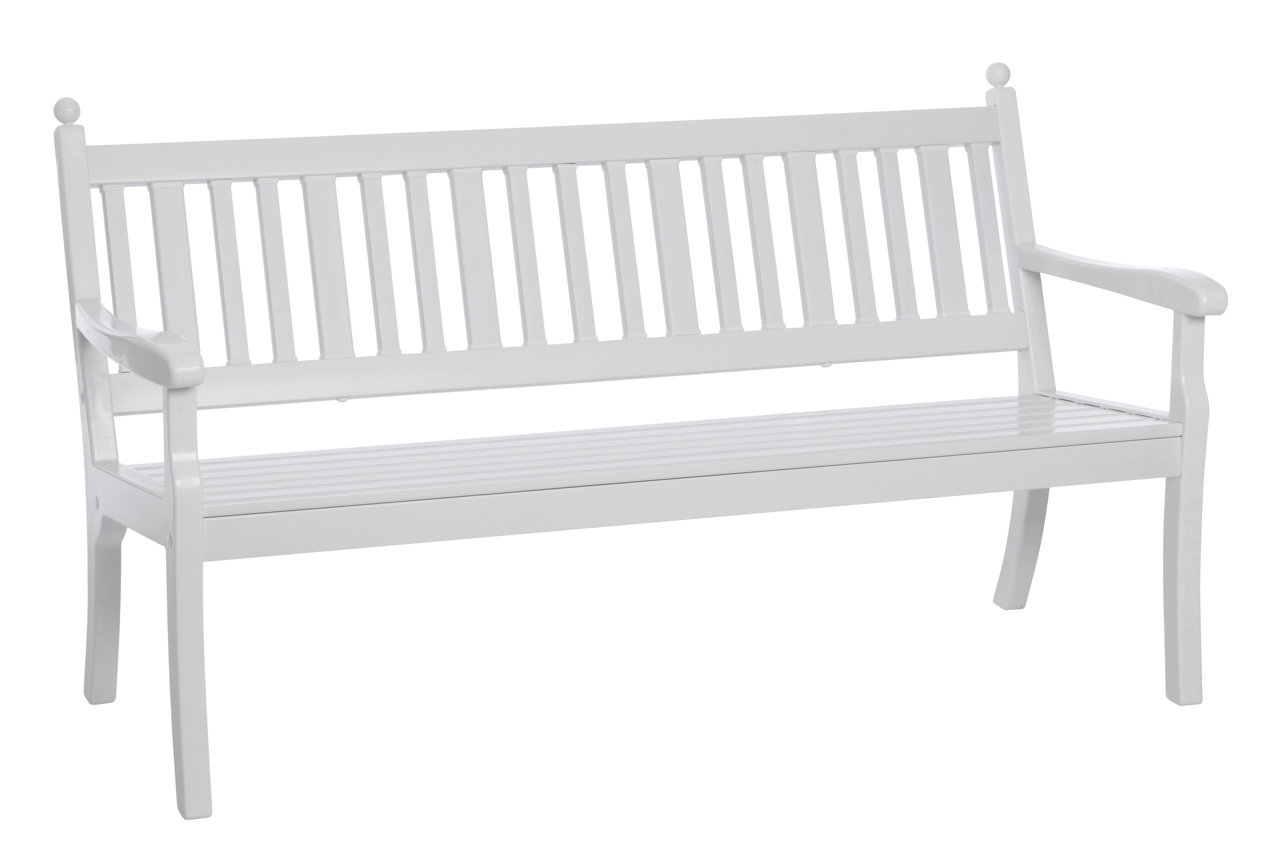 Gartenbank Weiß - Weiß, MODERN, Kunststoff (160/88/69cm) - Gardenson
