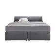 Boxspringbett Grau 160x200cm - Silberfarben/Grau, KONVENTIONELL, Kunststoff/Textil (228/172/36/78cm) - PREMIUM LIVING