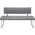 Sitzbank Grau - Edelstahlfarben/Grau, MODERN, Textil/Metall (155/86/59cm) - PREMIUM LIVING
