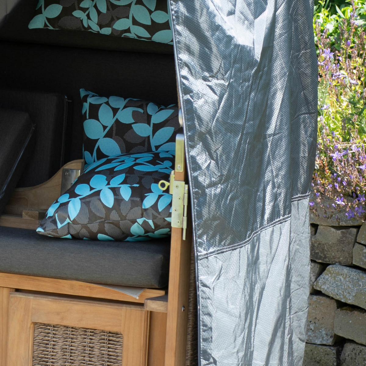 Strandkorb-Schutzhülle Premium Grau - Dunkelgrau, Basics, Kunststoff (128/165/95cm) - Gardenson