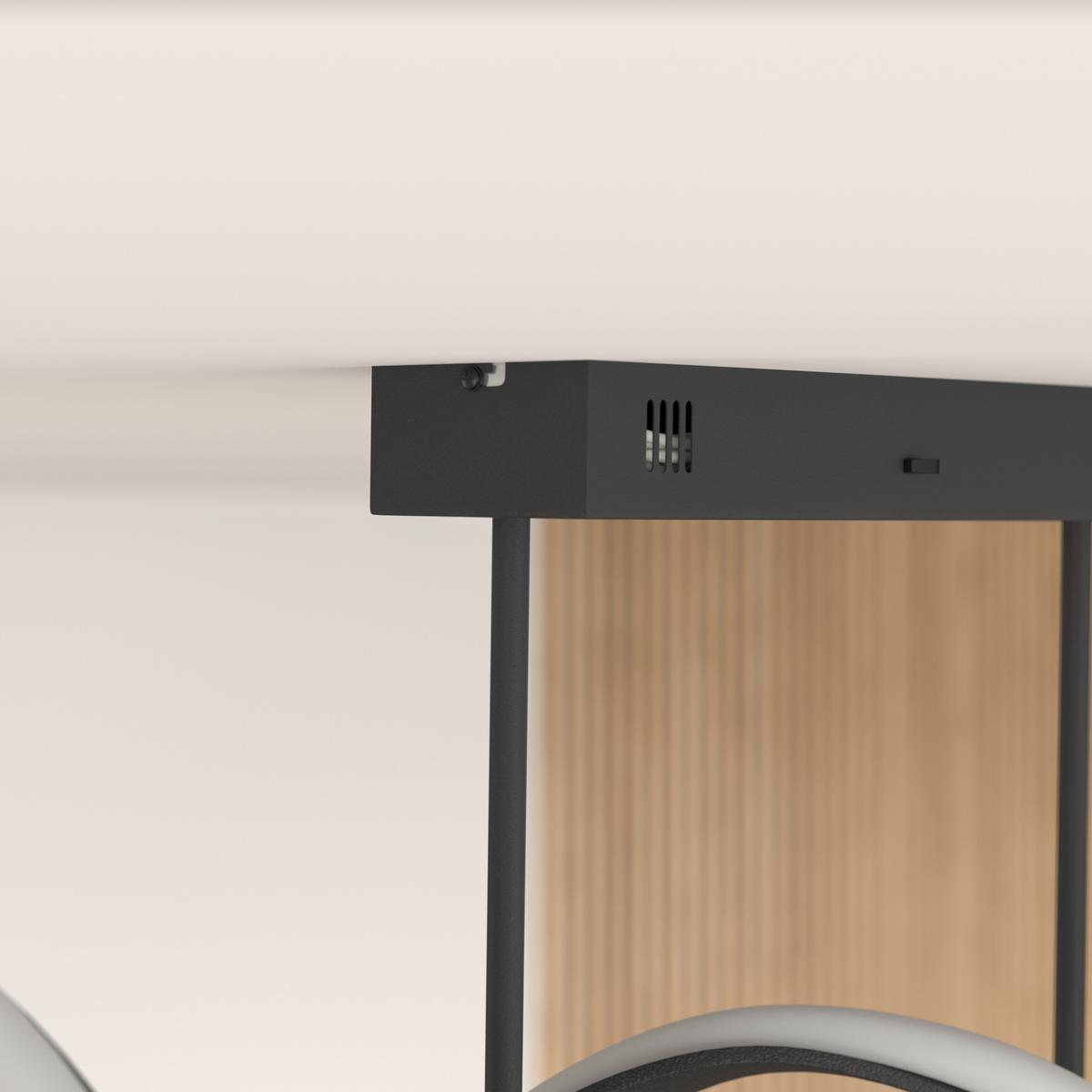 LAMPA SUFITOWA LED BRACKNELL - czarny, Design, tworzywo sztuczne/metal (120/22/32cm) - Novel