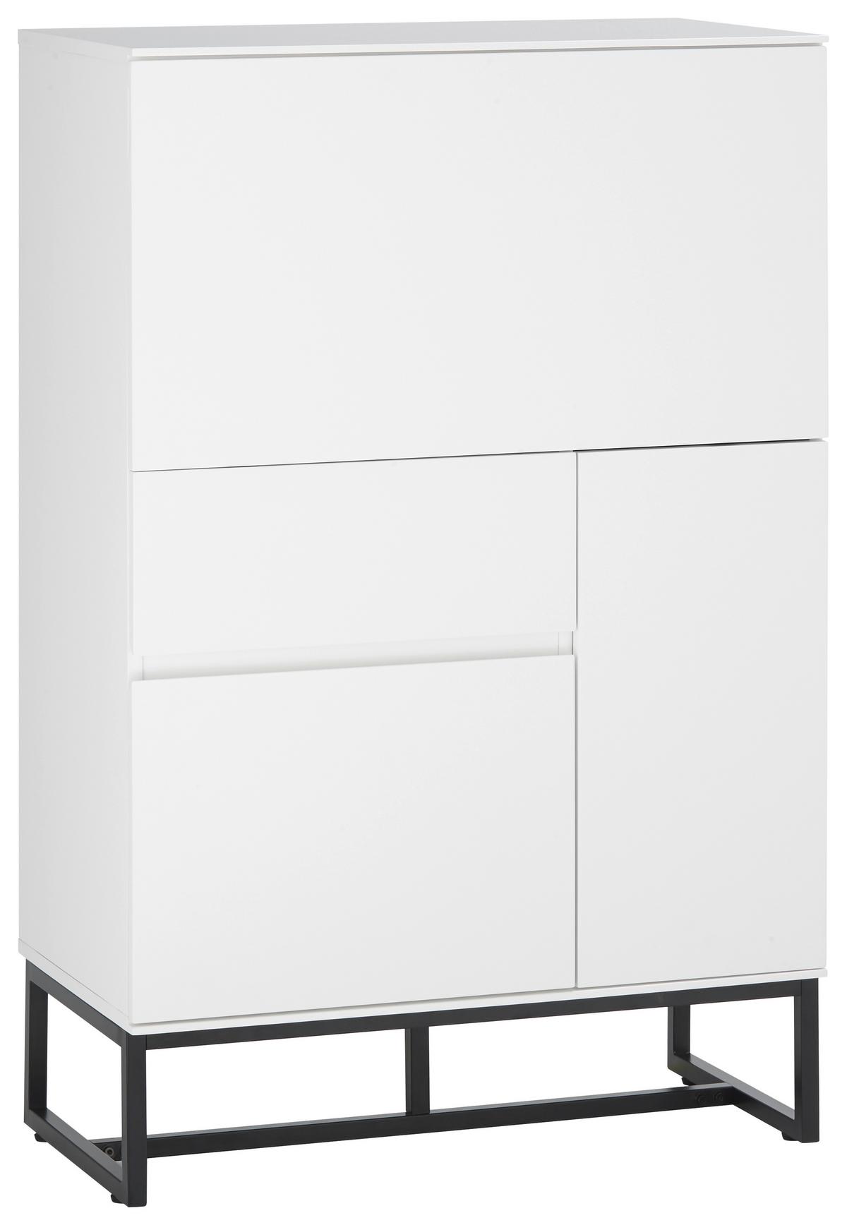 SEKRETARZYK JEREZ - biały/czarny, Modern, materiał drewnopochodny/metal (75/114/40cm) - Livetastic