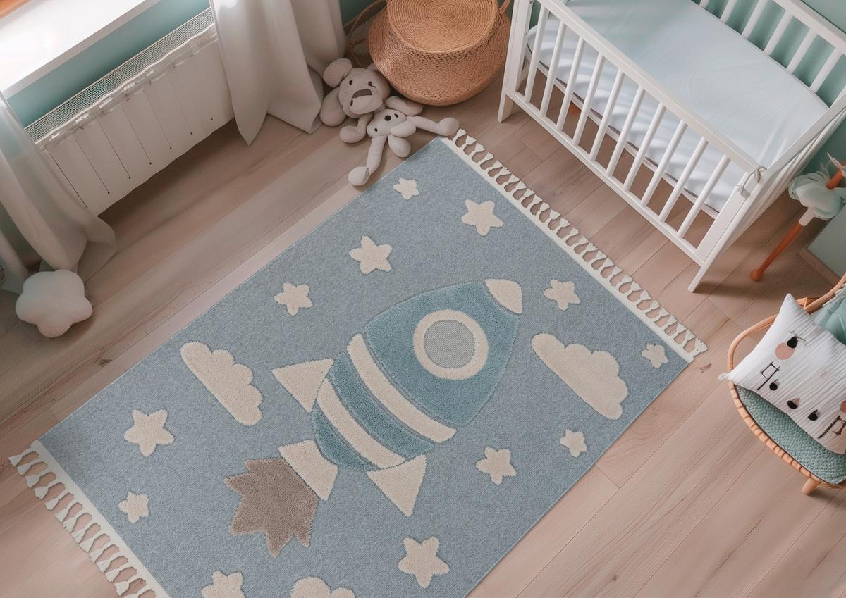 Covor pentru copii My Fano391Spac, cca. 160x230cm - albastru/multicolor, Basics, textil (160/230cm) - Obsession