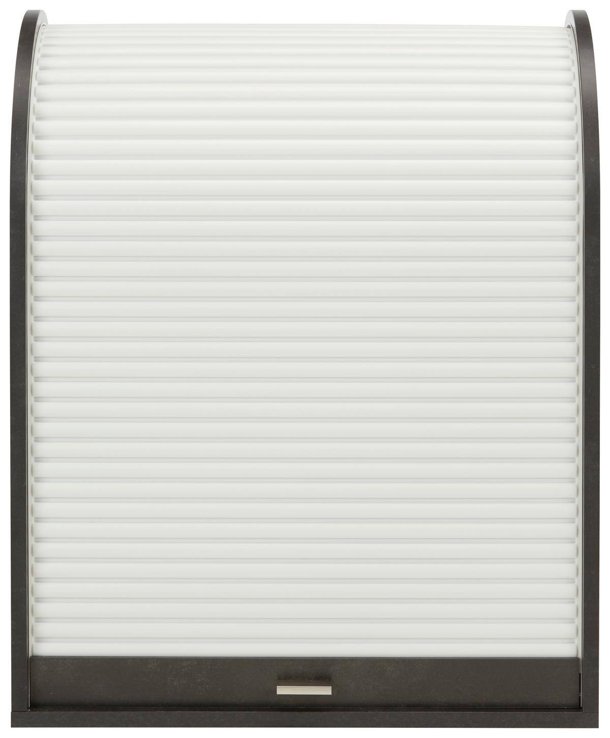 Dulap cu ușă tip rulou Mister Office - alb/negru, Modern, plastic/material pe bază de lemn (69/86/44cm) - Modern Living