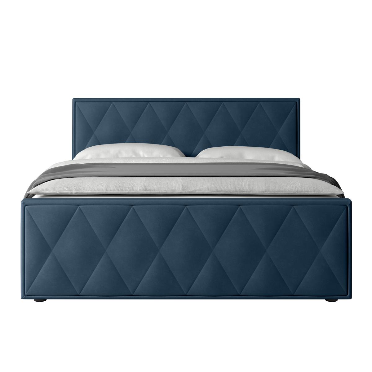 Boxspringbett Porto ca. 180x200 cm Blau - Blau, MODERN, Holz/Kunststoff (180/200cm) - MID.YOU
