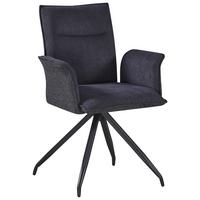 Armlehnstuhl Nova Grau - Schwarz/Grau, MODERN, Textil/Metall (63/88/63cm) - Premium Living