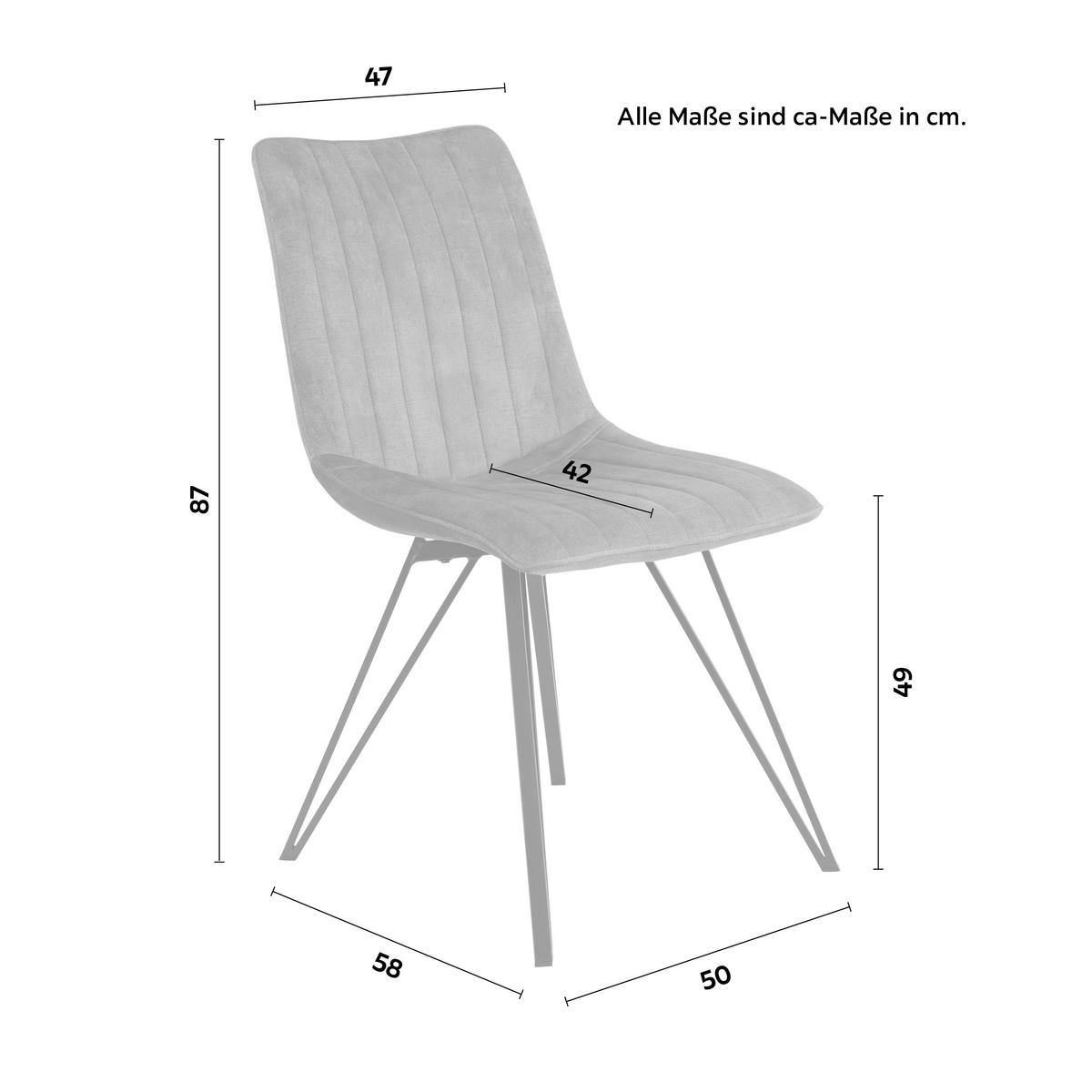 Scaun Marie S - petrol/negru, Modern, metal/textil (47/87/58cm) - Mömax