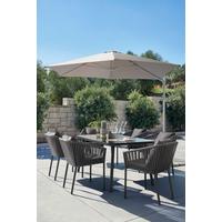 Dining-loungeset Toscan, 7-Teilig - Dunkelgrau/Schwarz, Modern, Glas/Textil - Mömax