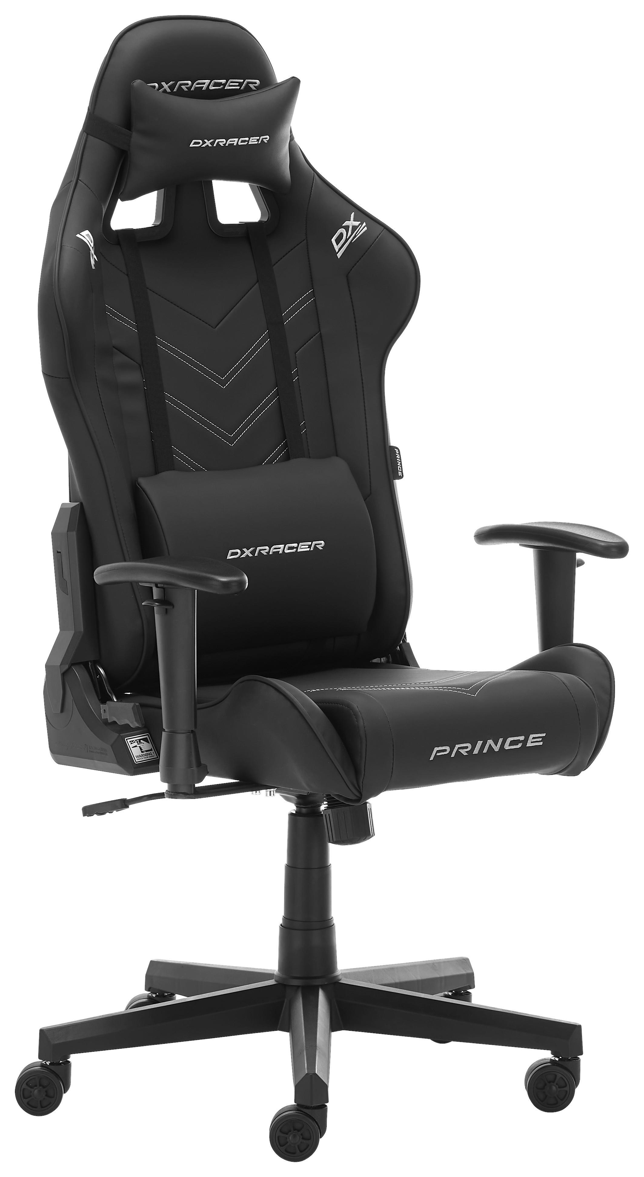 Gamingstuhl Prince in Schwarz - Schwarz/Weiß, MODERN, Kunststoff/Textil (67/126/67cm) - Dxracer