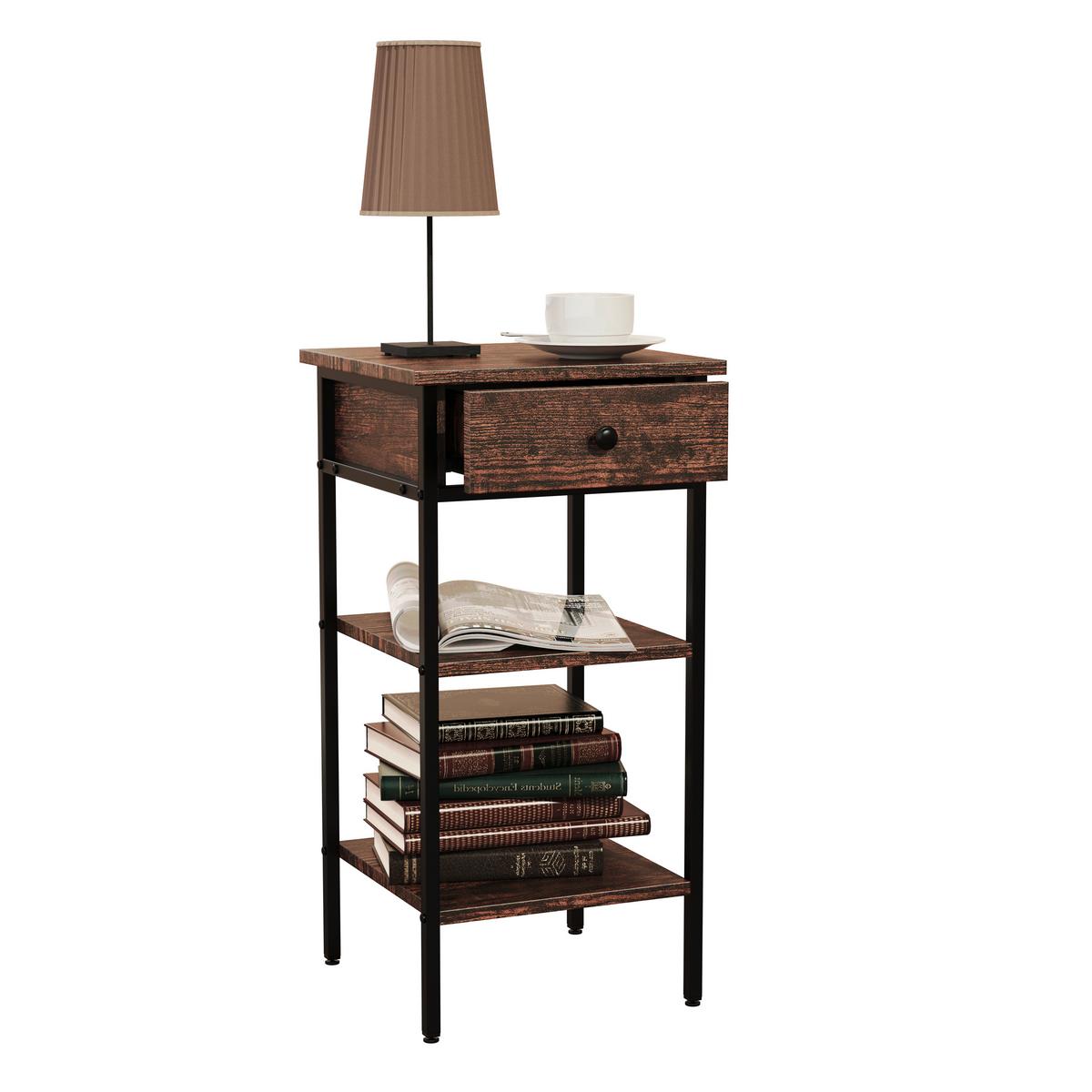 NACHTTISCH AULARI 6 - Eichefarben/Schwarz, Modern, Holzwerkstoff/Metall (35/70/35cm) - MID.YOU