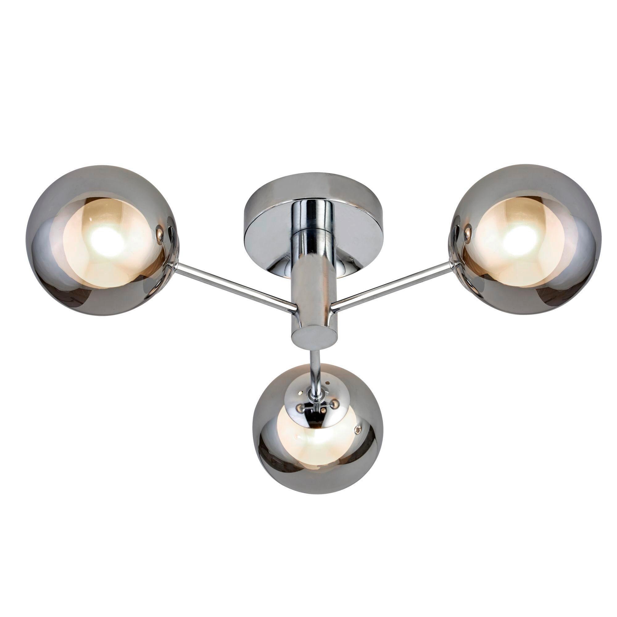 Mennyezeti Lámpa 60812-3sm Oscar - krómszínű, Design, üveg/fém (13,5/42/42cm)