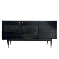 Komoda, Akazie, Pravi Les, Črna - zlate barve/črna, Natur, kovina/les (160/81/42cm) - Livetastic