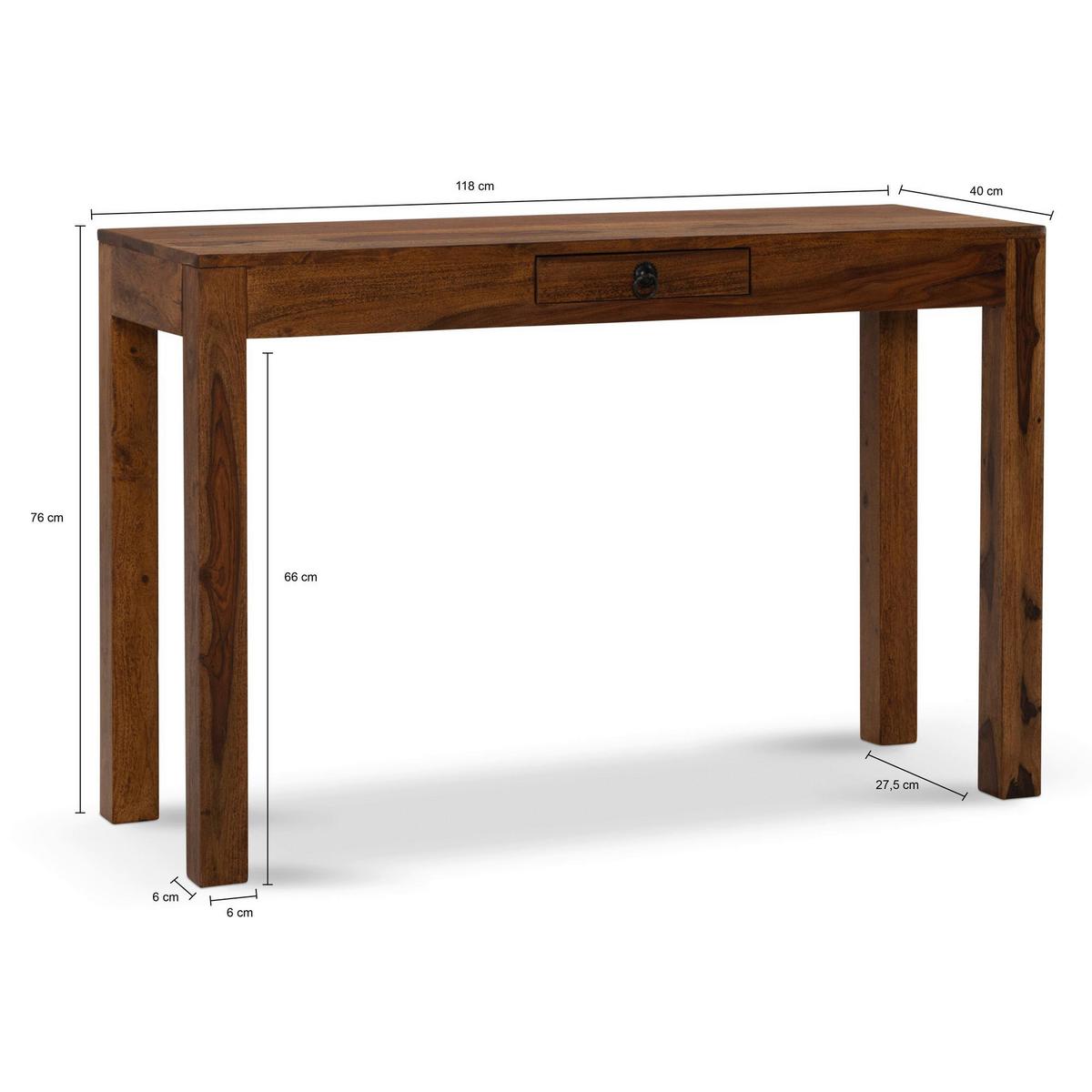 Pisalna Miza Wl7.239 - črna/barve indijskega rožnega lesa, Moderno, kovina/les (118/40/76cm) - MID.YOU