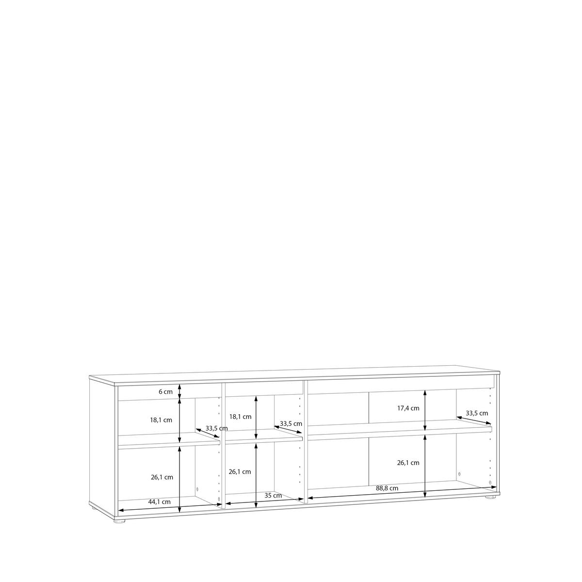 Comodă TV ELISTON - culoare lemn stejar/nisipiu, Natur, plastic/material pe bază de lemn (174,3/56,1/41,5cm) - Modern Living