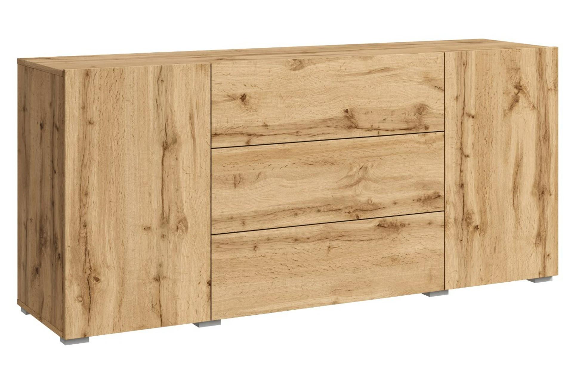 Sideboard 150cm Berlin 150 Wotan Eiche Dekor - Eiche Wotan/Grau, Design, Holzwerkstoff/Kunststoff (150/68/38,5cm) - P & B
