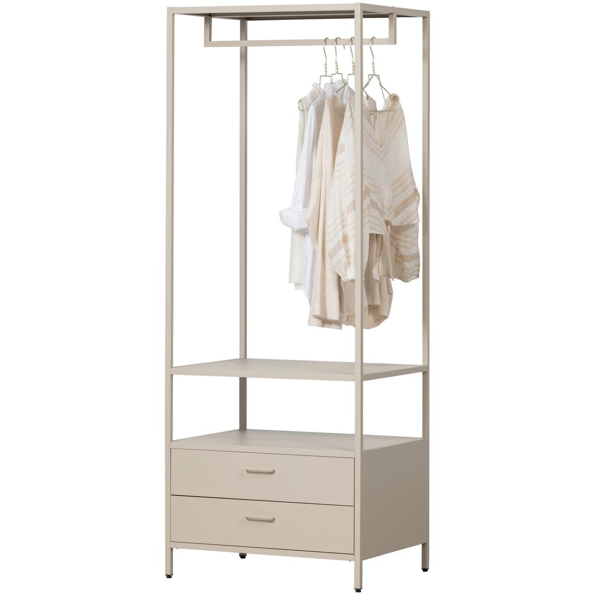 OFFENER KLEIDERSCHRANK Ferris Sandfarben B: 70cm - Sandfarben, Basics, Metall (70/185/54cm) - MID.YOU