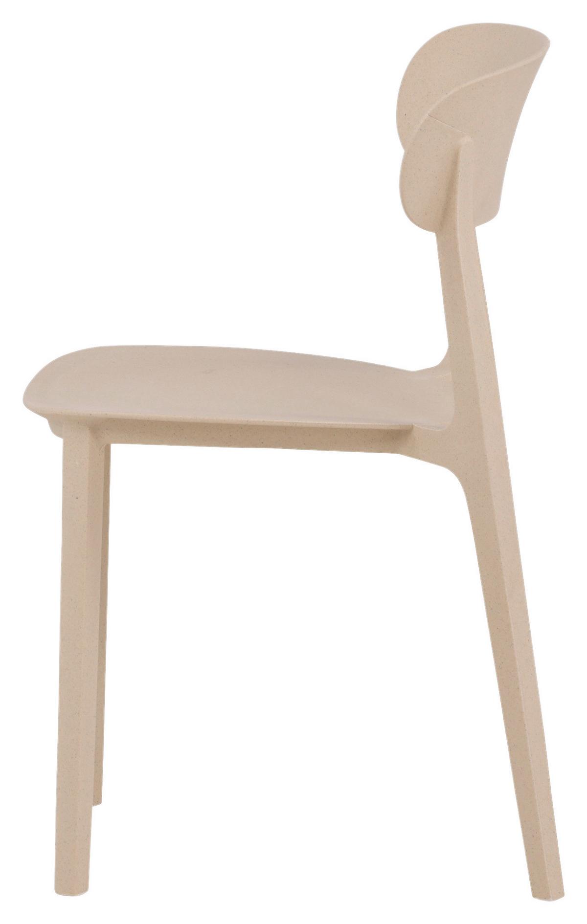 Stuhl-2er Set Åstol ca. 50x78,5x52 cm Beige - Beige, Design, Holz/Kunststoff (50/78,5/52cm) - Livetastic