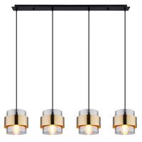 Hängeleuchte Milley max. 60 Watt - Messingfarben/Schwarz, MODERN, Glas/Metall (111/18/120cm)