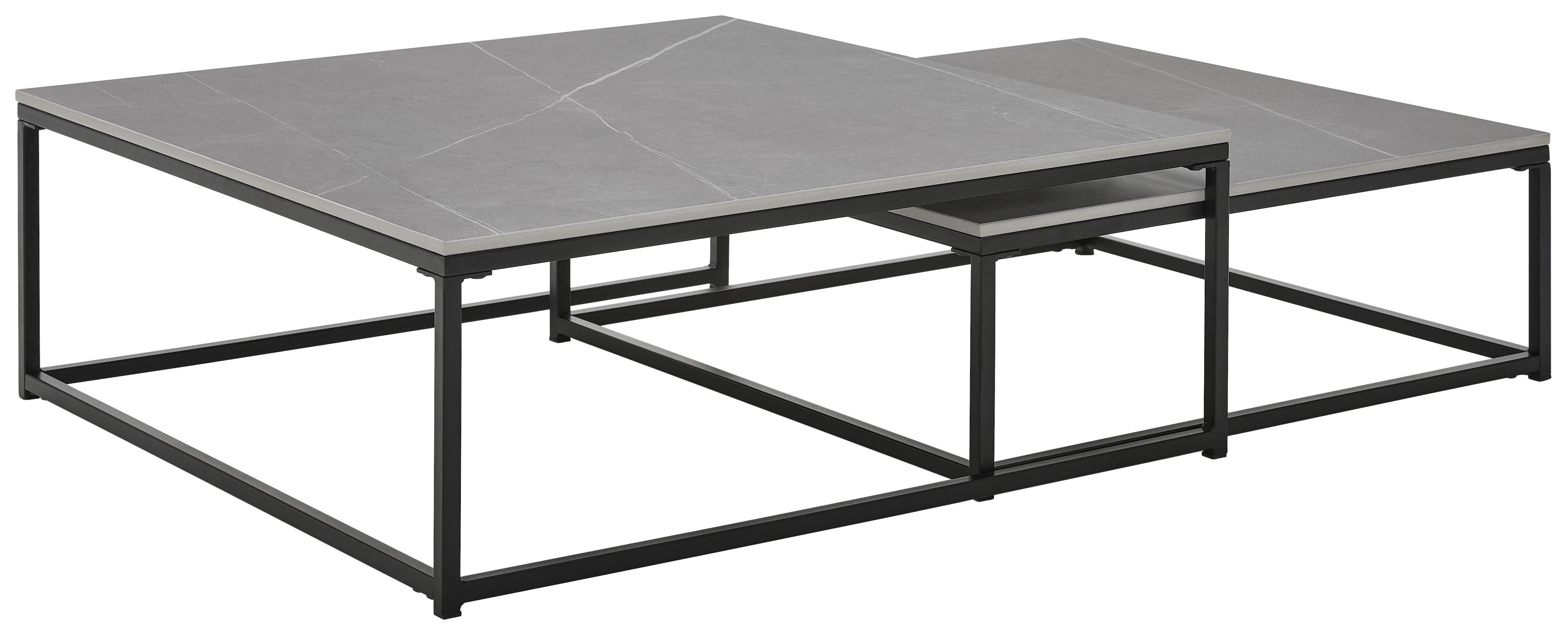 ZESTAW STOLIKÓW KAWOWYCH PACIFIC - czarny/szary, Design, metal/ceramika (75/65/27/22/75/65cm) - Livetastic