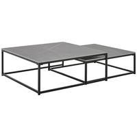 ZESTAW STOLIKÓW KAWOWYCH PACIFIC - czarny/szary, Design, metal/ceramika (75/65/27/22/75/65cm) - Livetastic