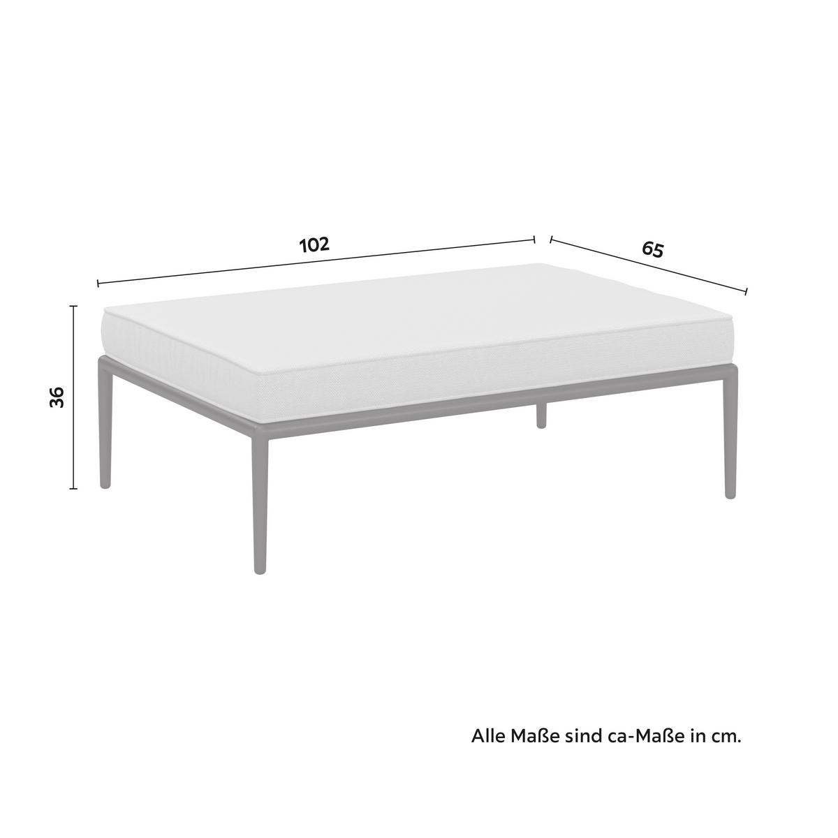 Loungegarnitur Enja Hellgrau Metall/Outdoorstoff +Abdeckung - Hellgrau/Schwarz, MODERN, Kunststoff/Textil (104/60/70cm) - Bessagi Garden
