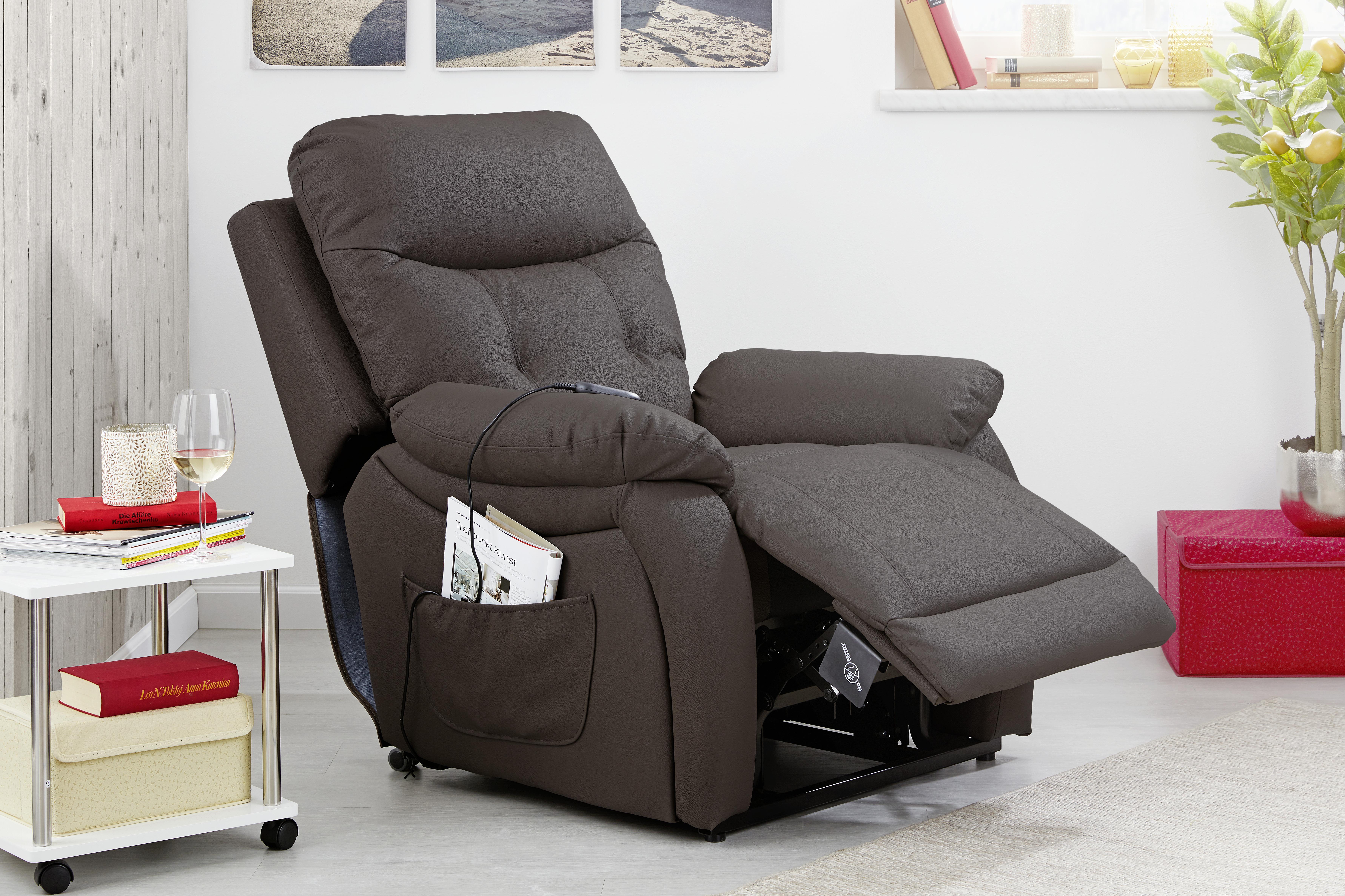 Tv Fotelj Mario, Relax Funkcija, Rjava - črna/rjava, Konvencionalno, kovina/umetna masa (89/107-79/94-165cm) - James Wood