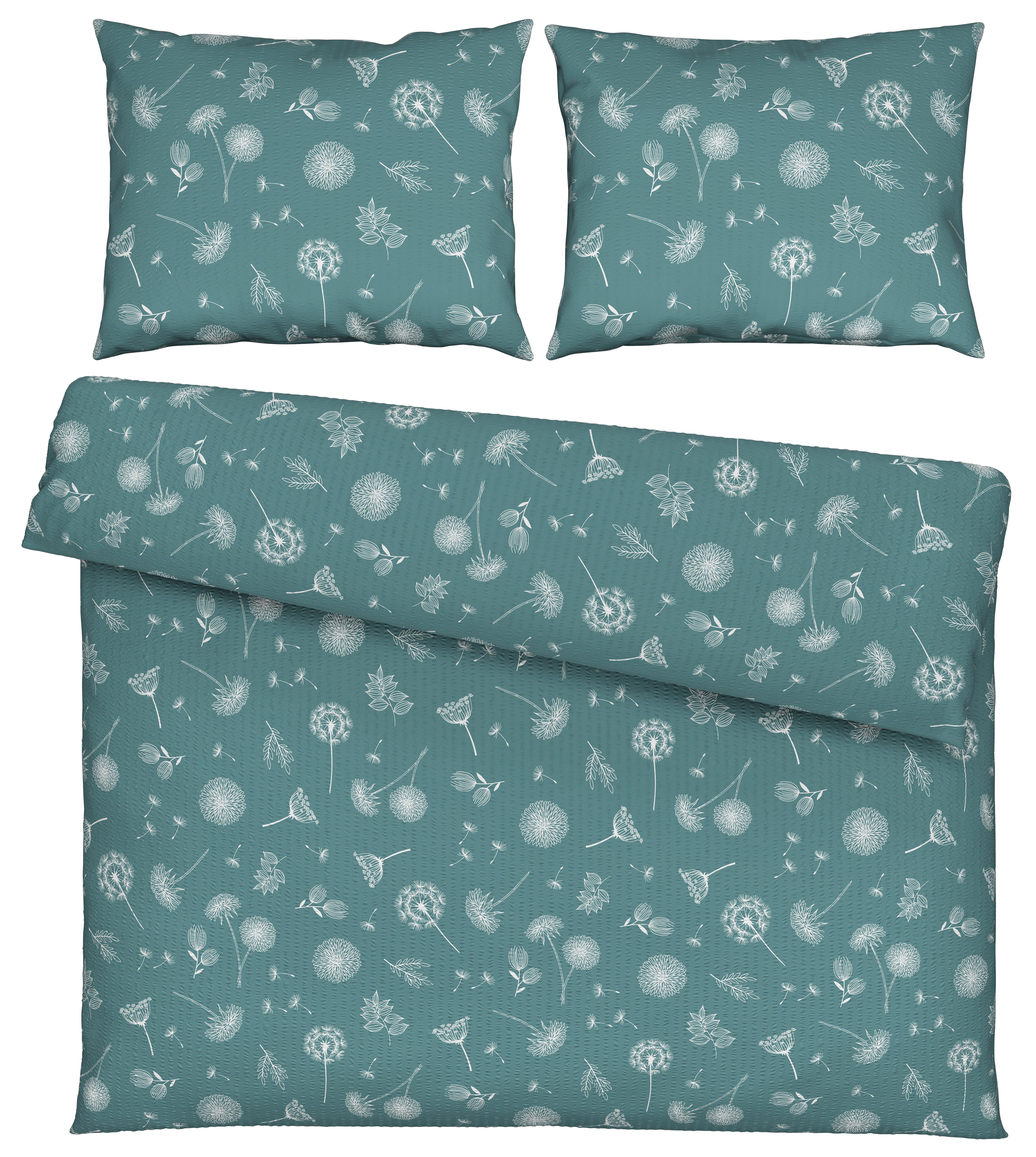 Ágyneműhuzat-garnitúra Kétszemélyes  Pusteblume - kék, Konventionell, textil (200/220cm) - Modern Living
