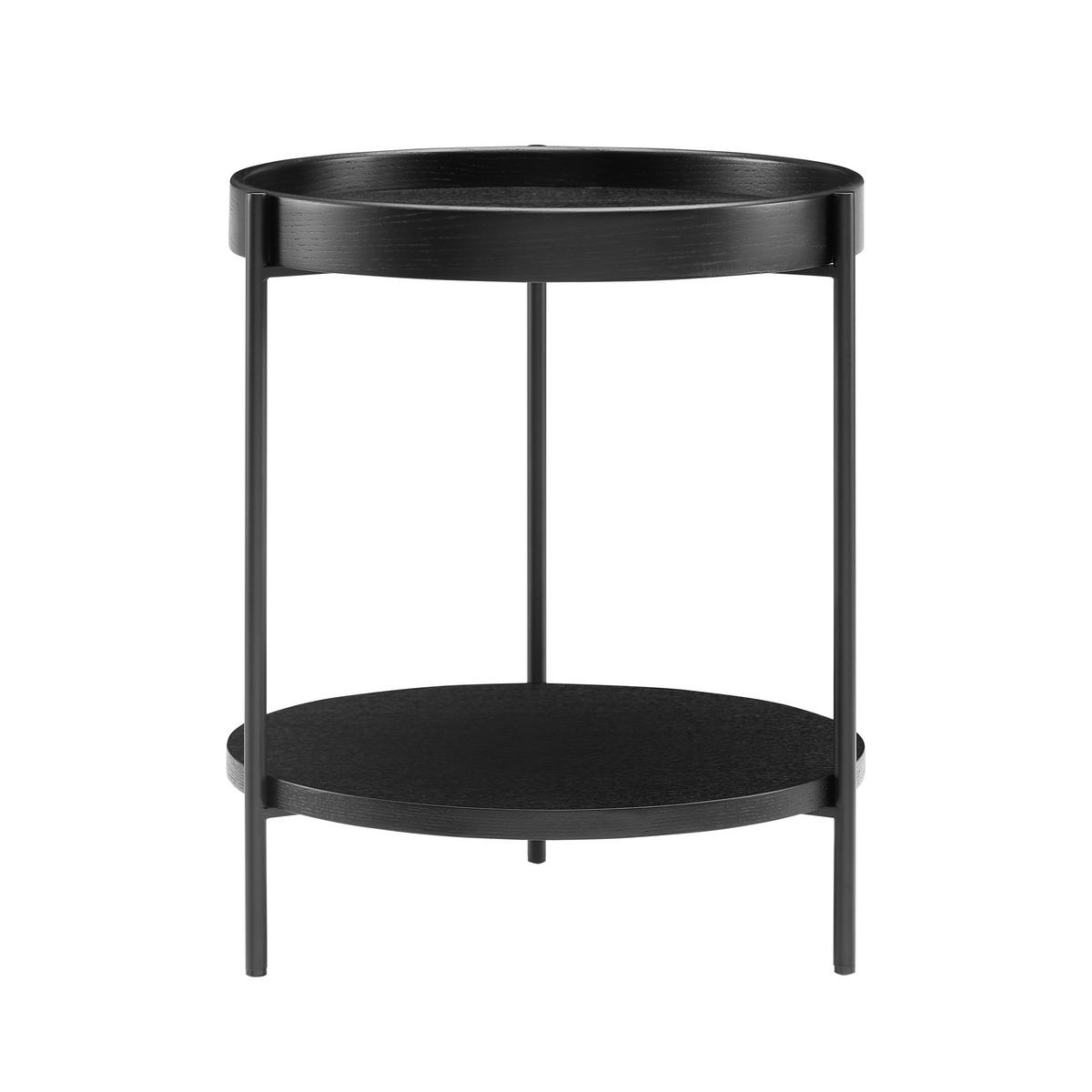 Mizica Rund, Črna - črna, Design, kovina/leseni material (44/49cm) - Livetastic