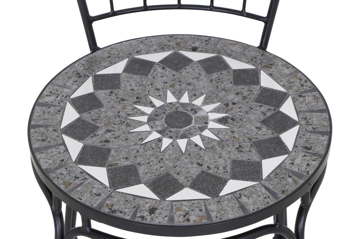 Stapelstuhl Mosaik ca. 43x93,5x49 cm - Schwarz, KONVENTIONELL, Keramik/Metall (43/93,5/49cm) - Siena Garden