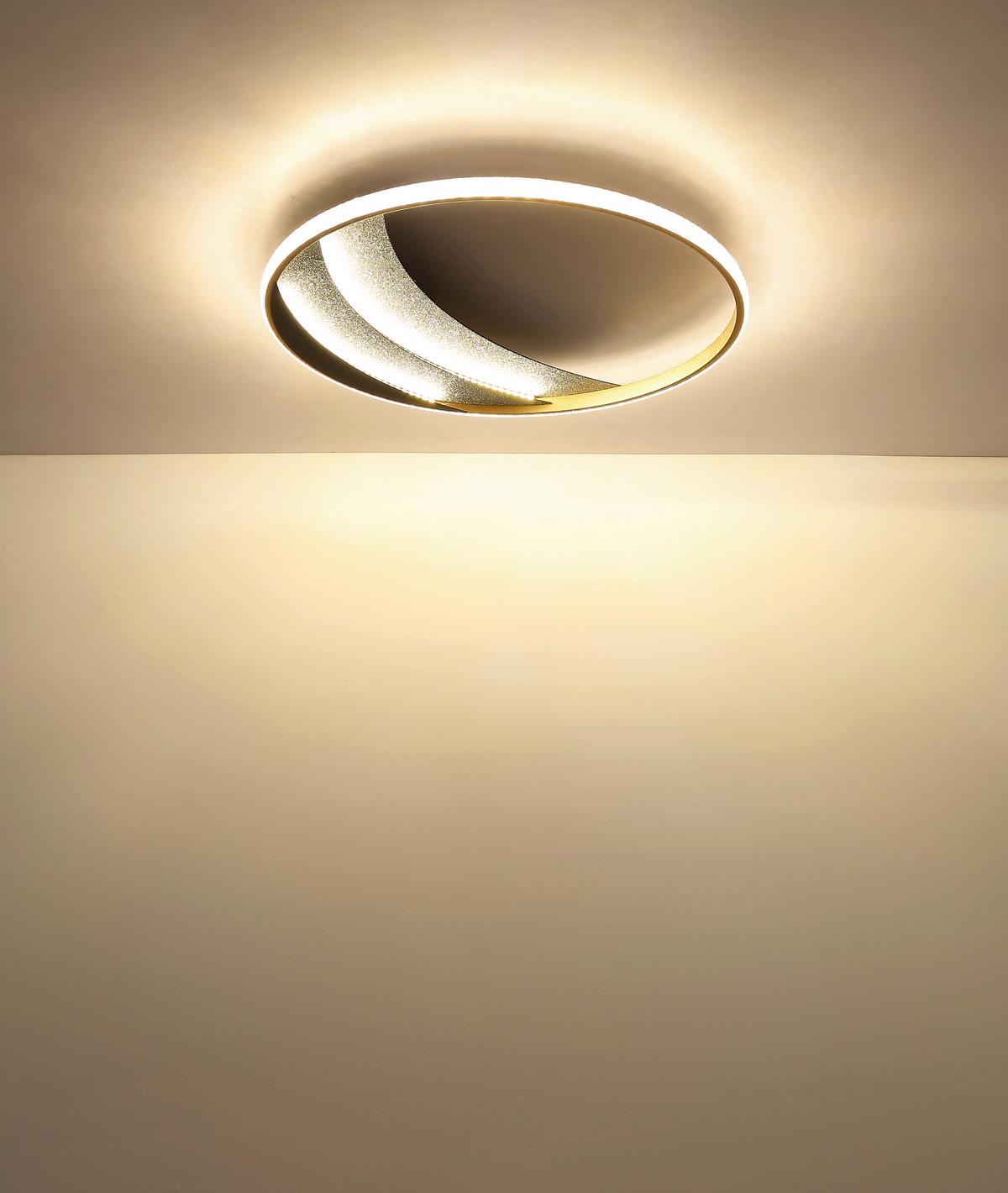 Led Stropna Svjetiljka Constance - prozirno/boje kroma, Design, metal/plastika (52/6cm) - Globo