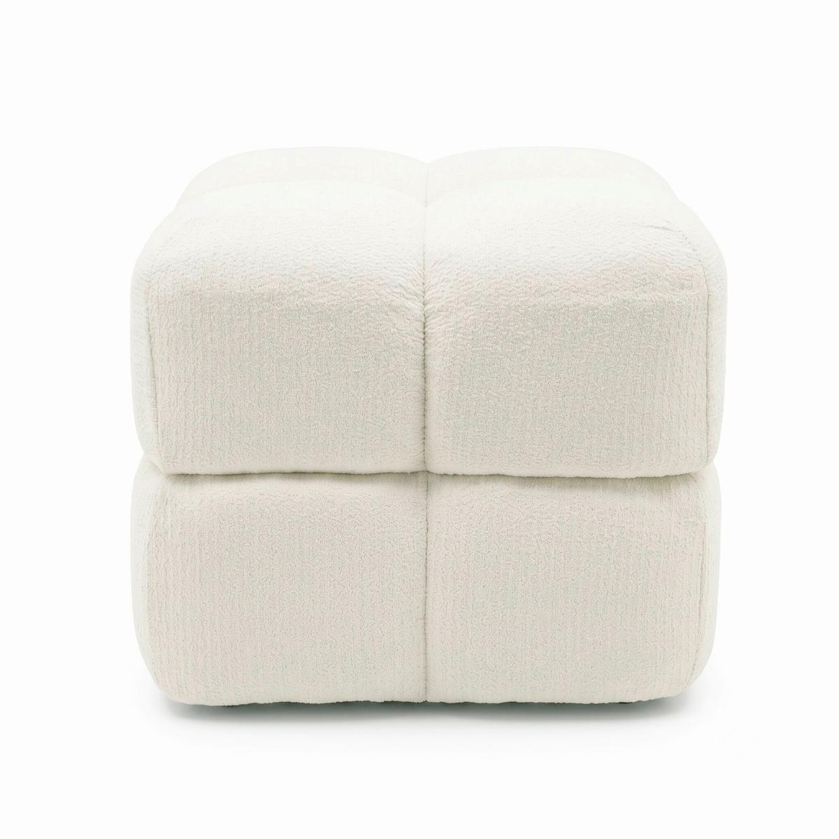 Ülőke Deho - fehér, Modern, textil/fa (44/44/36cm)