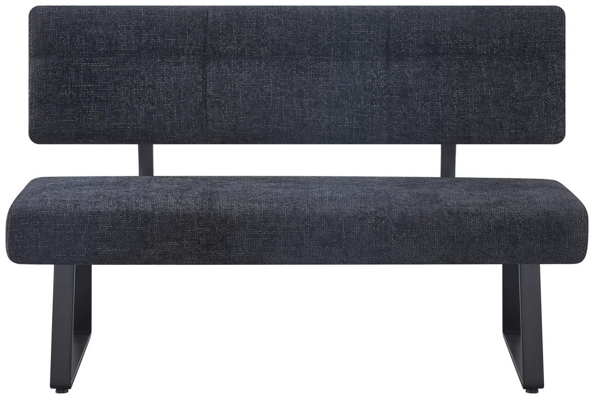 Sitzbank Luise 2 Schwarz - Schwarz, Modern, Textil/Metall (140/90/64cm) - Mömax