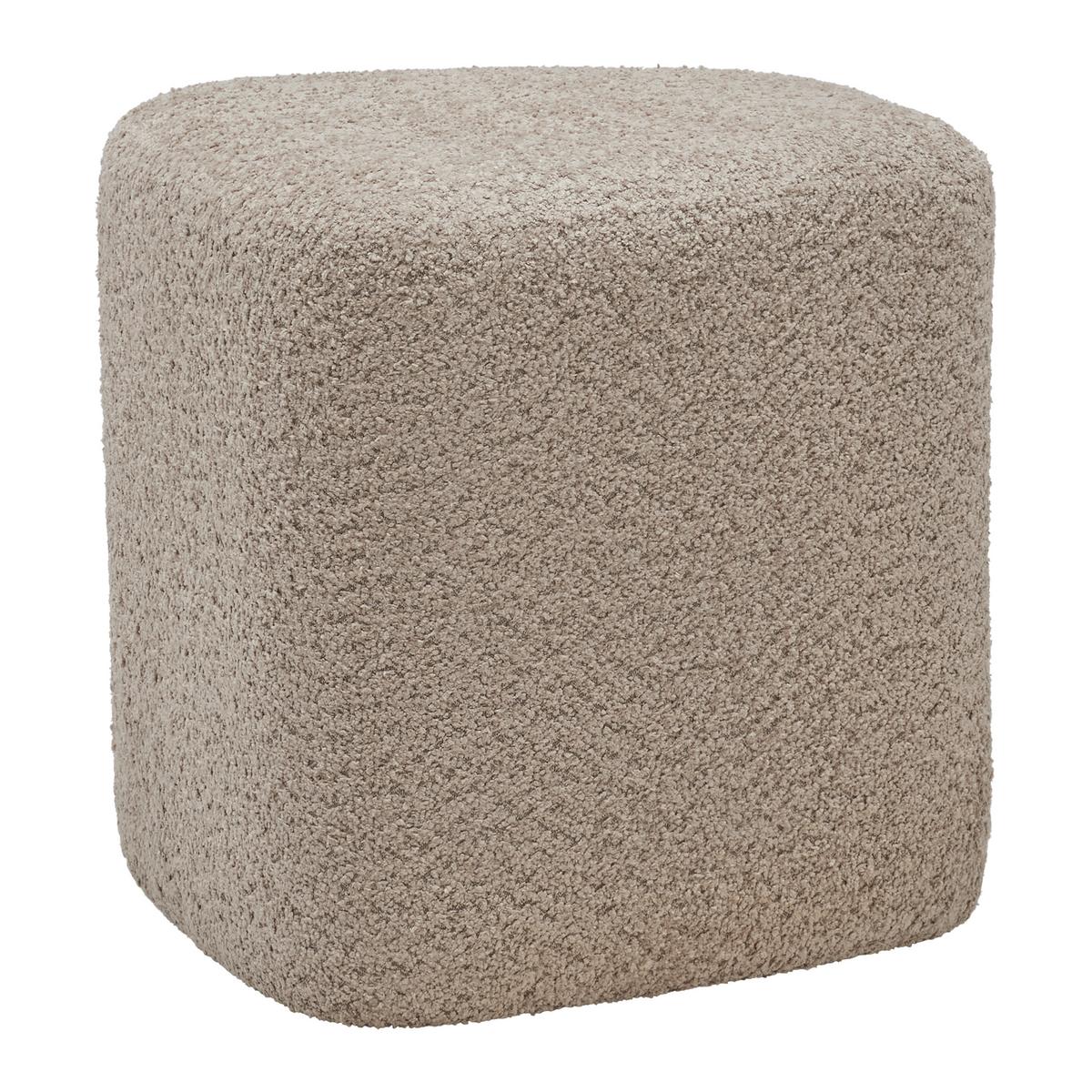 Hocker Stony Taupe Chenille - Taupe, MODERN, Holzwerkstoff/Textil (41/41/41cm) - Premium Living