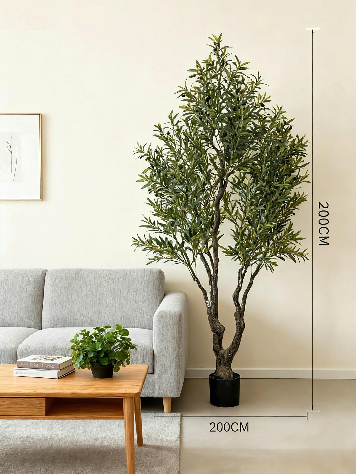 Kunstpflanze Olivenbaum Grün inkl. Topf - Olivgrün, LIFESTYLE (220cm) - Mömax