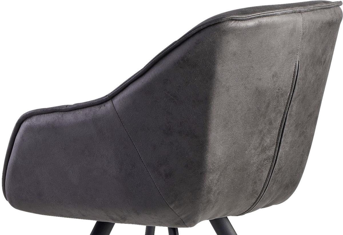 ARMLEHNSTUHL WOHNLING - Schwarz/Grau, Modern, Textil/Metall (60/85/64cm) - MID.YOU