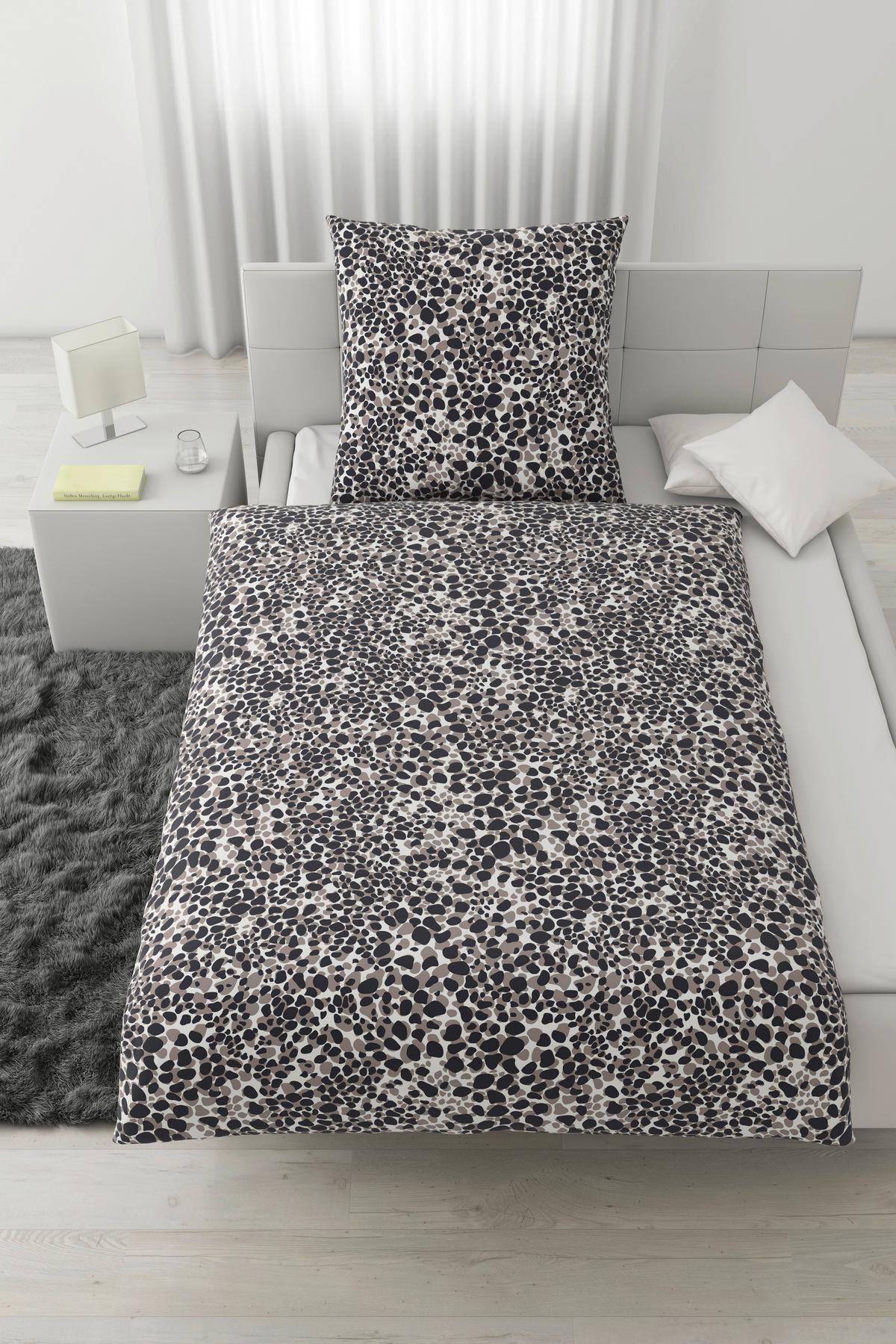 Bettwäsche Stony Frames in Grau ca. 135x200cm - Grau, ROMANTIK / LANDHAUS, Textil (135/200cm) - Modern Living