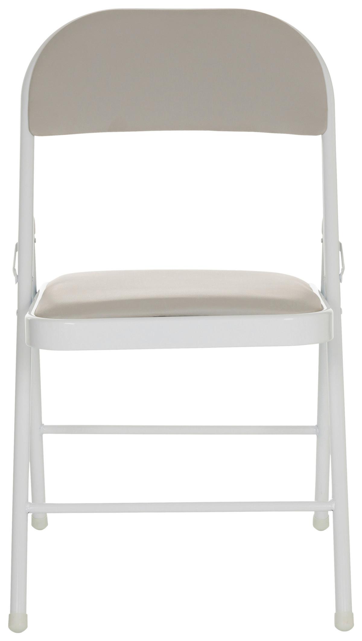 Zložljiv Stol Tudela W, Siva - siva/bela, Basics, kovina/usnje (44/80/49cm) - MID.YOU