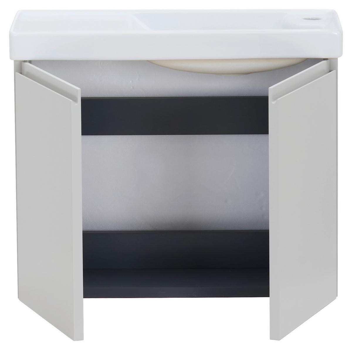 ŁAZIENKA COAST - biały wysoki połysk/kaszmir, Modern, materiał drewnopochodny/ceramika (60/140/22cm) - MID.YOU