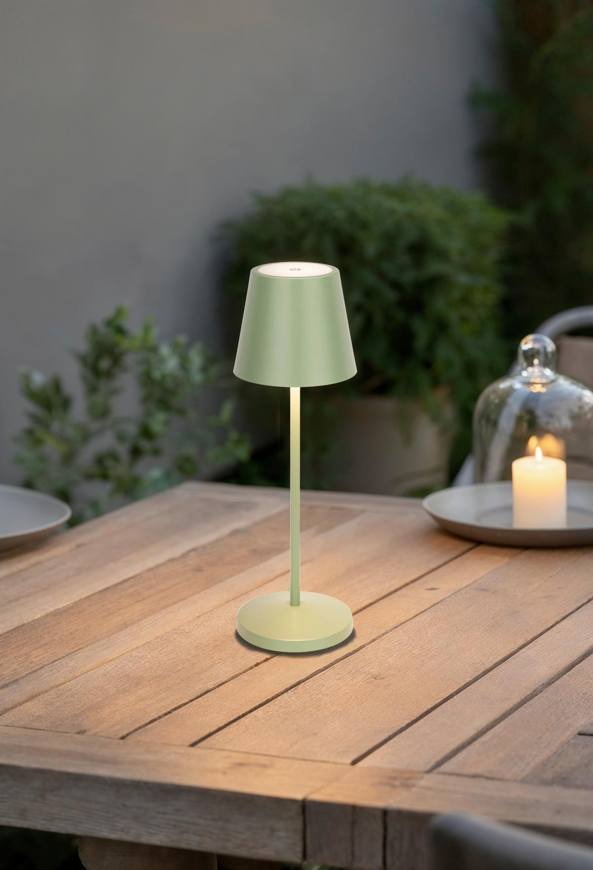 LAMPA STOŁOWA Z AKUMULATOREM DENVER *SBN* - zielony, Trend, metal (11/35cm) - Novel