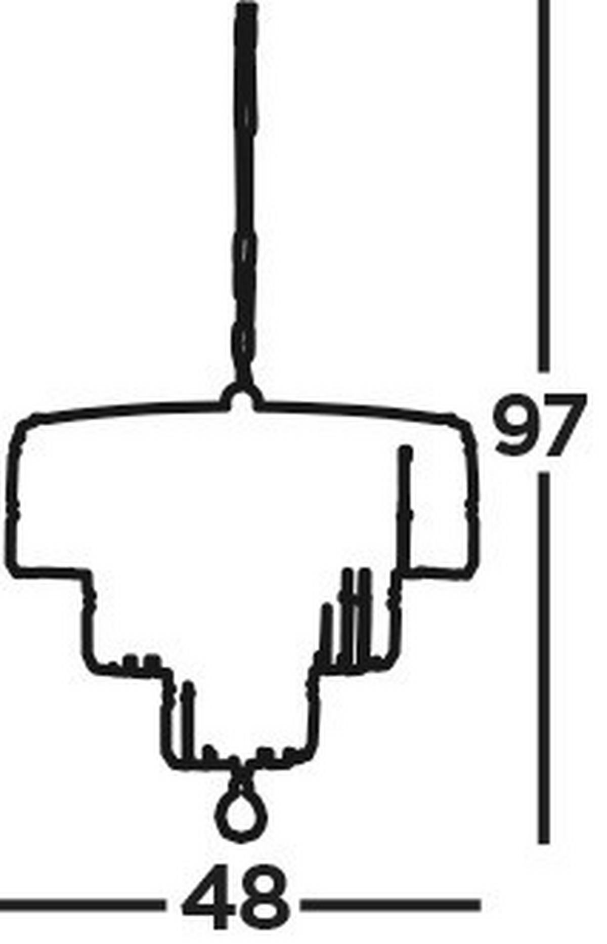 Kristály Függőlámpa 1375-5cc Empire - krómszínű, Konventionell, üveg/fém (48/43cm)
