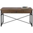 Schreibtisch in Naturfarben - Schwarz/Naturfarben, MODERN, Holz/Metall (135/76/60cm) - PREMIUM LIVING
