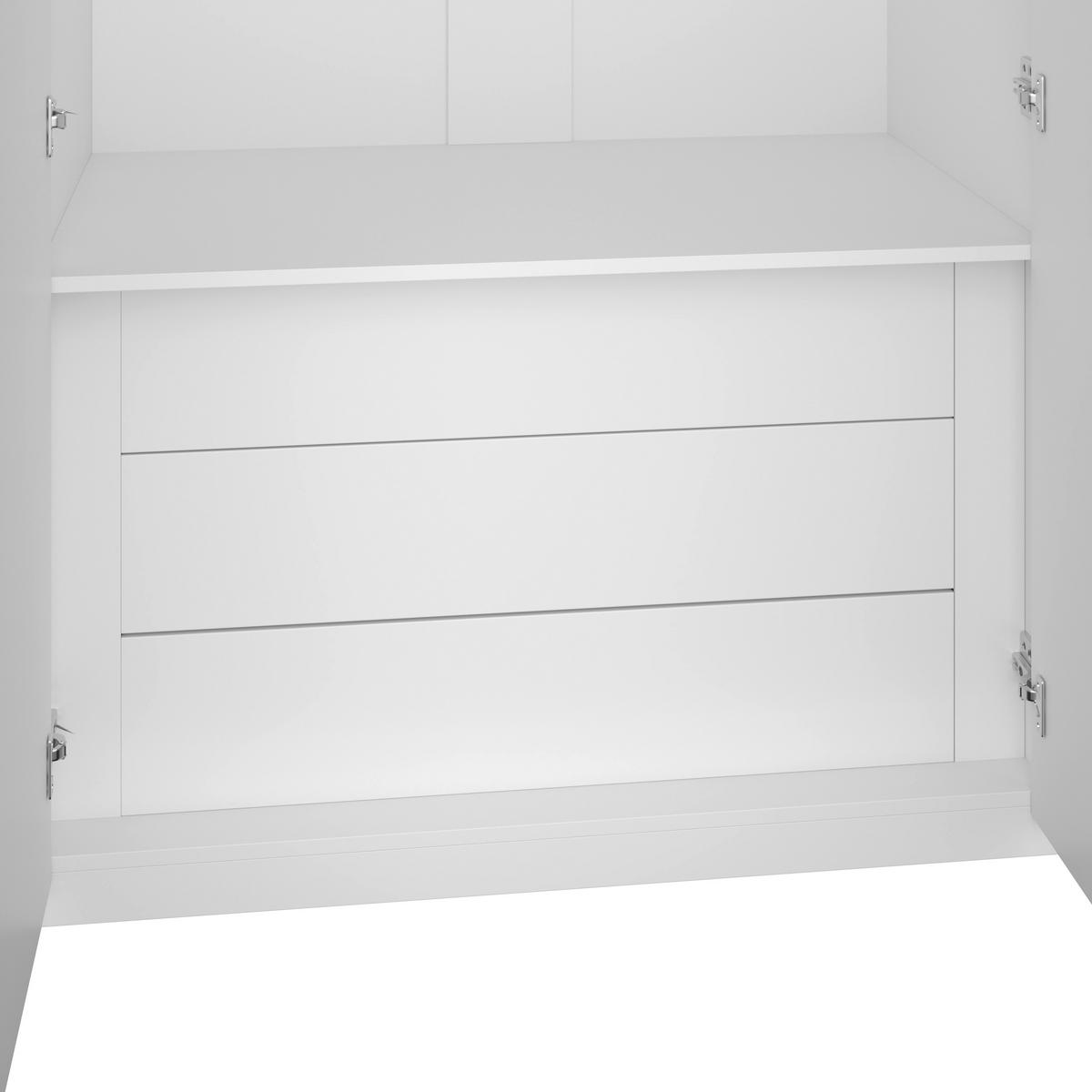 Drehtürenschrank Alex Weiß ca. 151x223x60 cm - Weiß, MODERN, Glas/Holzwerkstoff (151/223/60cm) - Bessagi Home