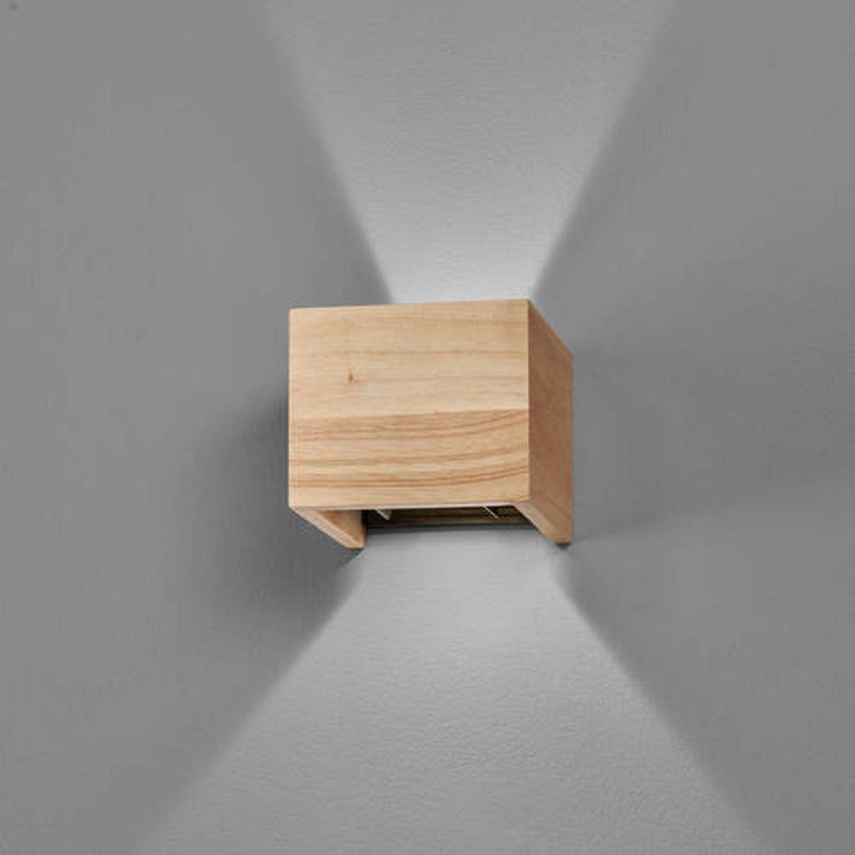 KINKIET 30482 PALOMA - kolor dębowy/czarny, Basics, metal/drewno (12/10/11,5cm) - Fischer & Honsel